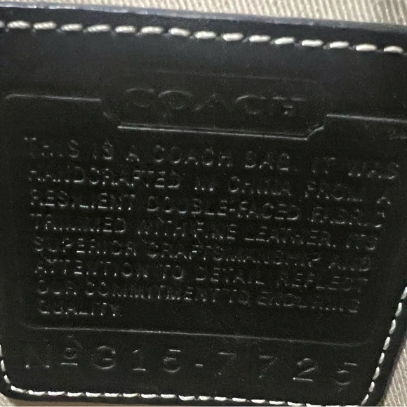 Coach cream canvas tote with navy leather trim.  VGUC - Picture 7 of 8